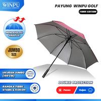 Gambar WINPU Payung Besar Jumbo Golf Bahan Nylon Polos Jari Fiber - Merah dari WINPU UMBRELLA undefined 2 Tokopedia