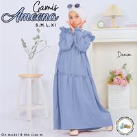 Gambar Gamis Anak Little Dino Lebaran Idul Fitri Crinkle Dress Muslim Nyaman Baju - Peach, S dari Klambiku moslem wear undefined 2 Tokopedia