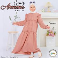 Gambar Gamis Anak Little Dino Lebaran Idul Fitri Crinkle Dress Muslim Nyaman Baju - Peach, S dari Klambiku moslem wear undefined 3 Tokopedia