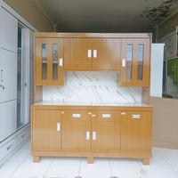 Gambar lemari dapur kayu minimalis 4 pintu / lemari dapur 4 pintu kayu minimalis / lemari dapur / rak piring dapur kayu minimalis dari FURNITURE CIKAMPEK undefined 1 Tokopedia