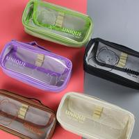 Gambar Kotak Pensil Jumbo Kain Unique / Pencil Case Bear Transparan Flip SK0101 - Ungu dari Suka Senang Sekolah undefined 3 Tokopedia