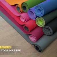 Gambar TPE Yoga Mat 8mm / Matras senam olahraga 8 mm Bisa Custom Nama - Ungu Muda, Polos dari Unique Yoga Indonesia undefined 4 Tokopedia