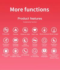 Gambar M8 Smartband Bluetooth Waterproof Touch Screen Bracelet Play Music Sport Health Tracker Blood Smart Watch - Merah dari omeega undefined 2 Tokopedia