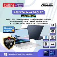 Gambar ASUS Zenbook 14 OLED UX3405MA Ultra 7 155H 32G 1T 14" 3K Touch W11 OHS - Foggy SIlver dari Collins Official undefined 1 Tokopedia