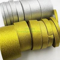 Gambar Pita Emas / Perak - PIta Gliter Metalik Gold / Silver Ribbon Per Roll - Emas, 3/8" (0,96cm) dari Benang Rajut Murah Surabaya undefined 5 Tokopedia