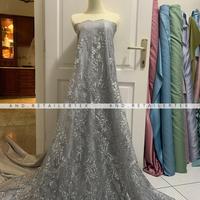 Gambar Kain Brokat Tile Full Payet Gracia Warna Silver Abu dari AND RETAILERTEX undefined 1 Tokopedia