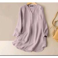 Gambar Kendra tunik Atasan wanita muslimah terbaru 2024 jumbo M L xL xxL xxxL Katun Rayon Twill V-Neck - Pink, L dari Vallerybusana undefined 5 Tokopedia