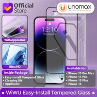 Gambar Tempered Glass iPhone 15/14 Pro/Max/Plus WiWU Easy Install Full Cover Screen Protector (SQ-005) - 15 Pro Max dari unomax undefined 1 Tokopedia