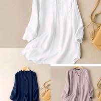 Gambar Kendra tunik Atasan wanita muslimah terbaru 2024 jumbo M L xL xxL xxxL Katun Rayon Twill V-Neck - Pink, L dari Vallerybusana undefined 1 Tokopedia