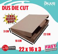 Gambar KARDUS BOX KARTON PACKING DUS PIZZA DIE CUT BK3 POLOS 22 x 16 x 3 cm dari Onjus Store undefined 1 Tokopedia