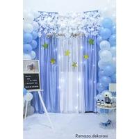 Gambar Paket Dekorasi Aqiqah ,syukuran khitan/7 bulanan/ulang tahun/happy - Gold x hitam, Tanpa balon dari Kiiwstone undefined 2 Tokopedia