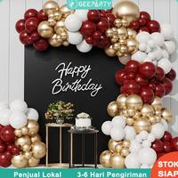 Gambar 131 Pcs Ruby Merah Emas Kit Lengkungan Balon Lateks untuk Dekorasi dari Kiiwstone undefined 1 Tokopedia
