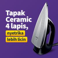 Gambar Setrika Philips HD1173 Gosokan Listrik Phillips HD 1173 Setrikaan Baju Anti Lengket - HD1173/80 dari Palapa Home undefined 3 Tokopedia