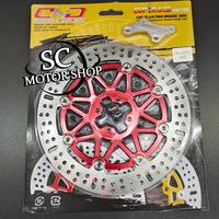 Gambar Piringan cakram depan DELKEVIC 300mm + breket cnc satria 2 tak - Black dari SC Motor Shop undefined 2 Tokopedia