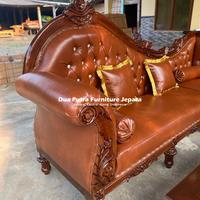 Gambar Kursi sofa sudut kayu jati ukir jepara dari Dua putra Furniture jepara undefined 4 Tokopedia