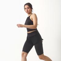 Gambar setelan baju olahraga wanita bra sport tali celana pendek hotpan layer tile dry fit 2 in 1 - Merah, XXL dari New sportwear undefined 2 Tokopedia