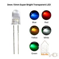 Gambar LED Super Bright 3mm 3 mm / 5mm 5 mm Clear Warna Putih Merah Biru Kuning Hijau - 3mm, Kuning dari Yosuntec undefined 1 Tokopedia