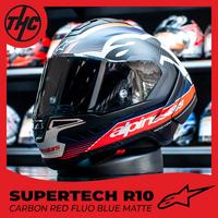 Gambar HELM ALPINESTAR SUPERTECH R10 CARBON FULL FACE HELMET - RED BLUE FLUO dari THC Helmets undefined 1 Tokopedia