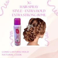 Gambar 3G HAIR SPRAY EXTRA HOLD EXTRA STRONG 80ML - HAIR SPRAY 3G AEROSOL 80ML dari Go Shopping Center undefined 1 Tokopedia