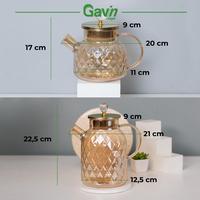 Gambar Teko Teh Kaca 900ml Saringan Infuser Teh Herbal Teapot Server Diamond - 1.8L dari Gavintoys undefined 3 Tokopedia