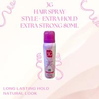 Gambar 3G HAIR SPRAY EXTRA HOLD EXTRA STRONG 80ML - HAIR SPRAY 3G AEROSOL 80ML dari Go Shopping Center undefined 2 Tokopedia