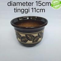 Gambar Pot Keramik Coklat Motif Daun dari pakayaman undefined 1 Tokopedia