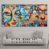 Gambar #BIGART27 WALL DECOR BESAR GRAFFITI ABSTRACT STREET JALAN LANDSCAPE LANSKAP GRAFITI GRAFITY CUBISM RAINBOW WATER COLOR ART WORK SENI COLOUR CAT AIR DEKOR DEKORASI PAJANGAN HIASAN LUKISAN KANVAS CANVAS RUANG KELUARGA RUMAH DINDING PANJANG GAMING SETUP - 80 cm x 40 cm dari Esthethic Studios undefined 1 Tokopedia