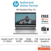Gambar HP Pavilion Plus 14 OLED ew0015TU i7-1355U Iris Xe 16GB 1TB SSD - Natural Silver dari Distributor Laptop - HP Authorized undefined 1 Tokopedia