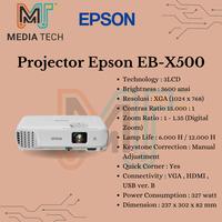 Gambar Projector EPSON EB X500 XGA 3LCD 3600 Lumens (USB / VGA / HDMI / RCA) dari Media Tech 28 undefined 4 Tokopedia