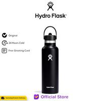Gambar Hydro Flask 21 Oz Standard Mouth With Flex Straw Cap - Black dari NS Market Indonesia undefined 1 Tokopedia