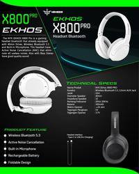 Gambar NYK Nemesis EKHOS X800 PRO Gaming Headset Bluetooth 5.3 with ANC foldable Active Noise Cancelling Mic dari MULTIKOM ID undefined 4 Tokopedia