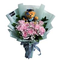 Gambar Buket bunga wisuda | Bunga graduation bouquet asli fresh lengkap | hand bouquet premium | floweradvisor - Wonder purple dari FlowerAdvisor undefined 4 Tokopedia