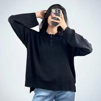 Gambar ENZY SWEATER KNIT / SWEATER RAJUT OVERSIZED / LEA STORE - Black dari samuwi store undefined 2 Tokopedia