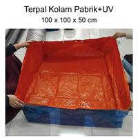 Gambar Terpal Kolam Ikan A5 100x100x50 Budidaya Lele Nila Gurame Koi Mas Hias - Handmade dari Bibit Bunga undefined 3 Tokopedia