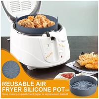 Gambar Air Fryer Silicone Pot / Air Fryer Silikon Pot / Microwave Pot Heat-Resistant Non-Stick Reusable [2 varian size 16 & 19 cm] - Abu 16 cm dari Lsonestoreshopping undefined 5 Tokopedia