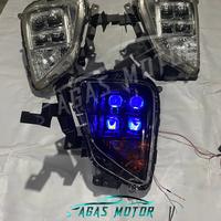 Gambar headlamp lampu depan Mitsubishi XPANDER cross custom projector biled+devil rgb dari Agas motor_NEW undefined 3 Tokopedia