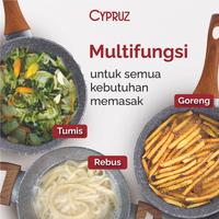 Gambar CYPRUZ Frypan Wajan Marble Anti Lengket 24CM KL-0632 FREE SPATULA - 24 CM/FP 0632 dari TOKO JAWA ELECTRIK undefined 4 Tokopedia