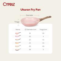 Gambar PANCI Cypruz Colorful Marble Fry Pan 18/22/24/28 Cm - Anti Lengket - 22 CM/FP 0695 dari TOKO JAWA ELECTRIK undefined 4 Tokopedia