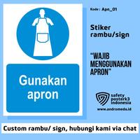 Gambar Stiker Vinyl Sign Rambu K3 Gunakan Apron - 20x15 cm dari Safety Poster K3 Indonesia undefined 1 Tokopedia