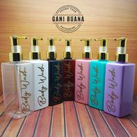 Gambar BOTOL SABUN MANDI/BOTOL AESTETIC STIKER BODY WASH/BOTOL SABUN KOTAK 250ML TUTUP CLIP OIL GOLD - Ping dari Gani Buana undefined 1 Tokopedia
