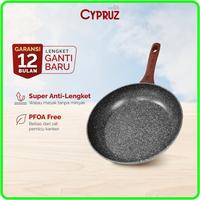 Gambar CYPRUZ Frypan Wajan Marble Anti Lengket 24CM KL-0632 FREE SPATULA - 24 CM/FP 0632 dari TOKO JAWA ELECTRIK undefined 1 Tokopedia
