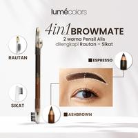 Gambar Lumecolors BROWMATE Pensil Alis Eyebrow Pencil 2 Sisi Warna Coklat Tua Muda Budgeproof Tahan Lama Empuk Dengan Rautan dan Sikat Alis Spoolie Lume dari thegooditem undefined 1 Tokopedia