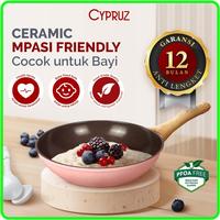 Gambar Cypruz Pink Ceramic Fry Pan / Wajan Penggorengan Anti Lengket Kramik - 26CM/FP-0894-PINK dari TOKO JAWA ELECTRIK undefined 1 Tokopedia