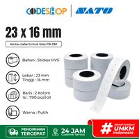 Gambar Stiker Label Kertas Hvs Sato 16x23 mm 1 Line isi 700 Pcs Perforasi Putih dari Codeshop Indonesia undefined 2 Tokopedia