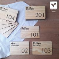 Gambar Nomor Kamar Hotel / Kos / Villa / Resort dari Kayu Pinus Custom - Minimalis, 12 x 8 cm dari Chrisander Woods undefined 5 Tokopedia