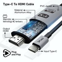 Gambar Kabel HDMI Type C to HDMI Dongle MHL Mirroring Cable Anycast Dongle Miracast Mirascreen Ezcast Converter Smartphone Tablet Kabel HDMI HP ke TV Monitor Proyektor PX MHA-30C dari PX Official Store undefined 3 Tokopedia