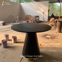 Gambar Meja Makan Bundar / Bulat Minimalis Kayu Jati Round dari Andrian Furniture undefined 3 Tokopedia