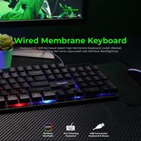 Gambar NYK KC400 Huskar Combo 3 in 1 Gaming Keyboard Antighosting + Mouse 4D Button + Mousepad Speed , Bundling Gear Gamer Pemula , Koneksi Kabel USB Led Computer dari Click & Go Tokopedia undefined 4 Tokopedia