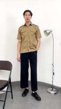 Gambar Baju PDH Kemeja PDL Lapangan Lengan Pendek Pakaian Pria Seragam Coklat Khaki - Biru, XL dari Eliter Workwear undefined 5 Tokopedia