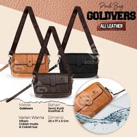 Gambar Tas Selempang Pria Handbag Tas Tangan Pria Cowok Kulit Waterproof - Hitam dari goldvers undefined 3 Tokopedia